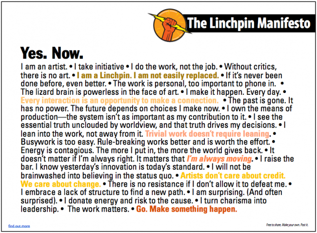 Linchpin manifesto