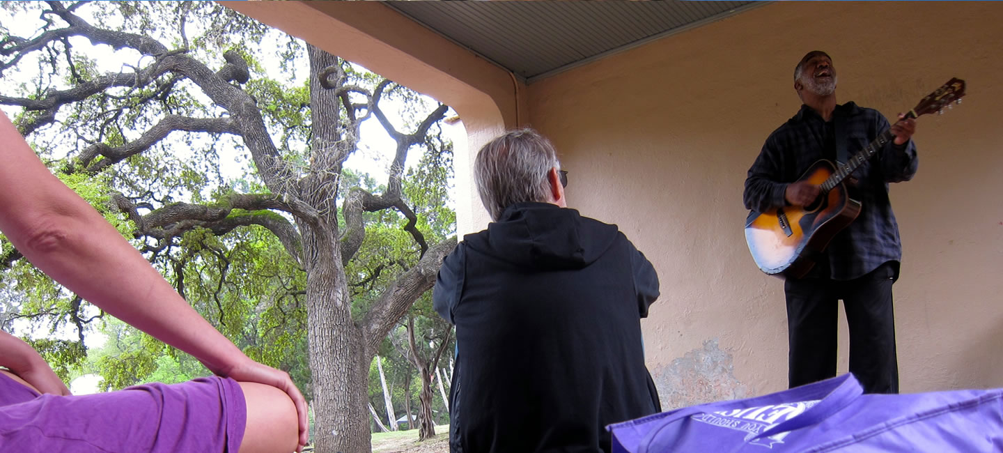 Kevin Gant sings at Stacy Park