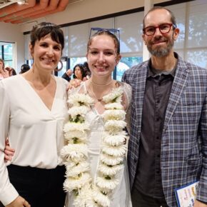 Maile, Anais and me at middle school graduation